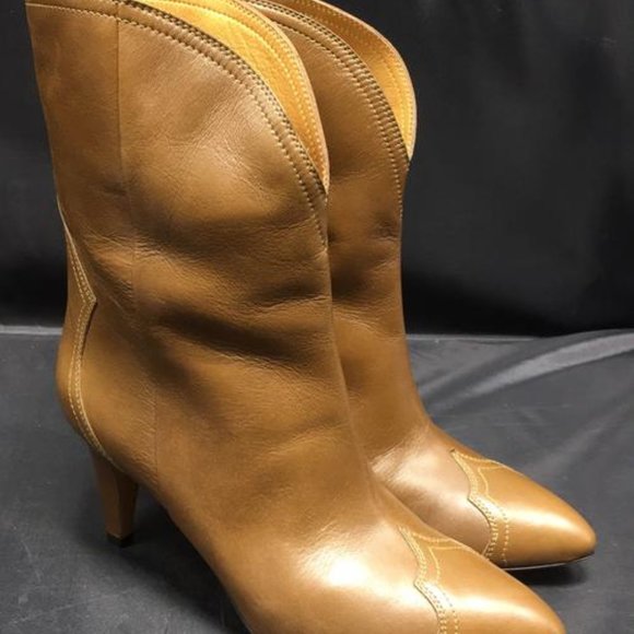 Isabel Marant Leather Pointed Toe Cowboy Boots - Picture 3 of 12
